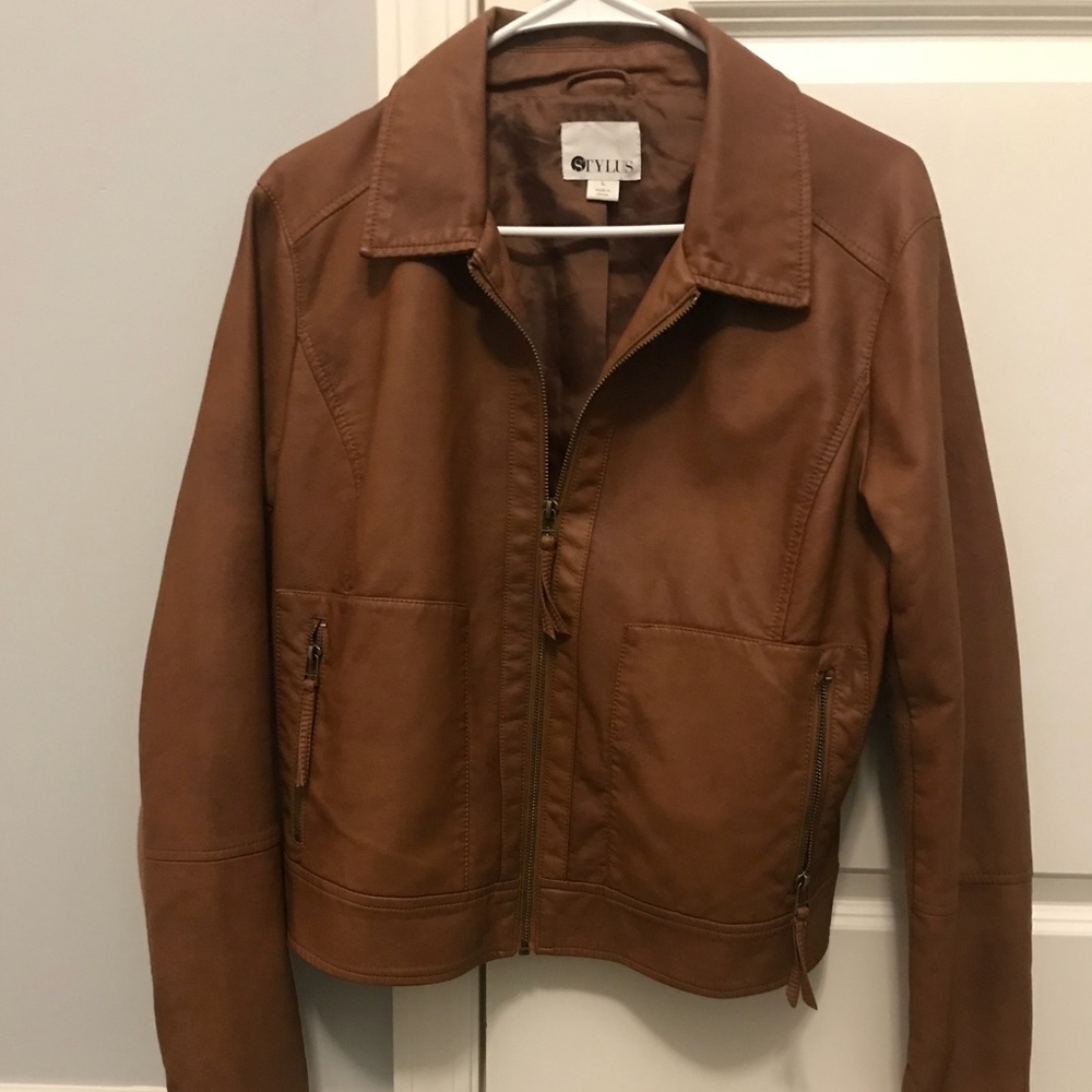 Brown leather jacket
